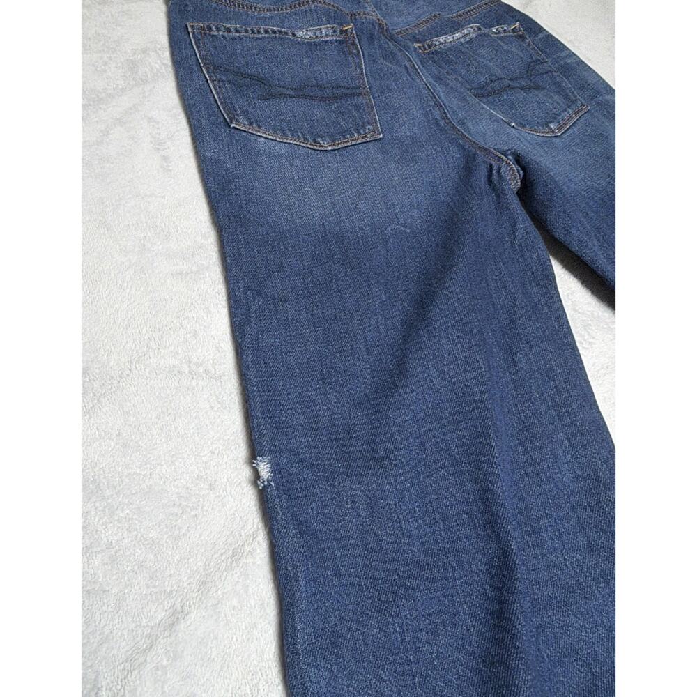 American Eagle Distressed Wide Leg Crop - Size 10 Long - Button Fly/Raw Hem - Picture 10 of 16